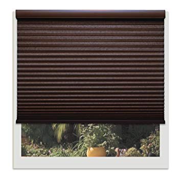Decor Avenue Custom Cordless 58 W x 72 to 78 H Chocolate Light Filtering Cellular Shade Inside Mount
