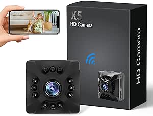 2024 Updated 1080P Hidden Camera - Indoor Camera - Nanny Cam - Best Mini Camera - WiFi Wireless Camera - Live Video Recorder with Night Vision - Surveillance Camera Full HD -X5