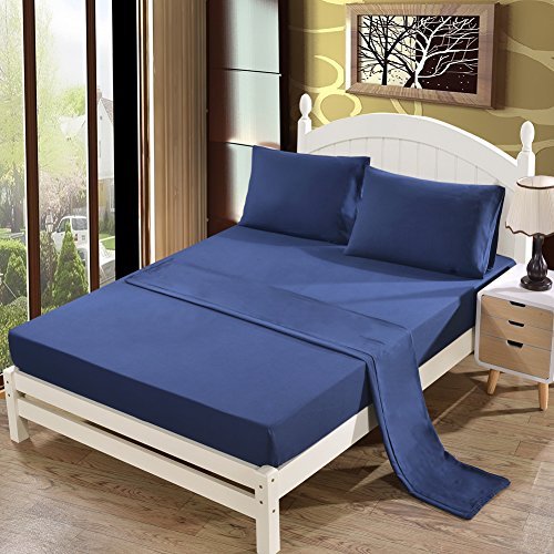King Size Bed Sheet Set - 1800 Series Platinum Collection - 100% Brushed Microfiber Bedding Sheets - Deep Pocket,Wrinkle,Fade,Stain Resistant & Hypoallergenic - 4 Piece (Royal Blue)