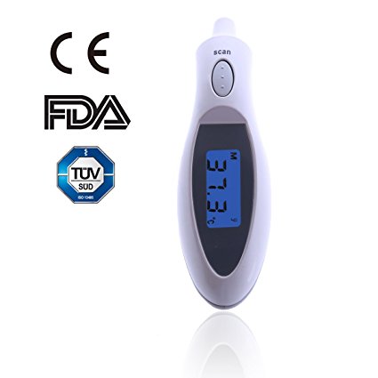 Bedrocker® Digital Infrared Ear Thermometer Quickly and Accurately Read --Recommended By Pediatricians and Mothers for Home Use.