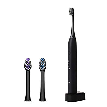 Sonic Electric Toothbrush Rechargeable for Adults, 3 Optional Modes Waterproof Electronic Toothbrush with Automatic Timer & 3 Replacement Brush Heads, Wireless Charging Base