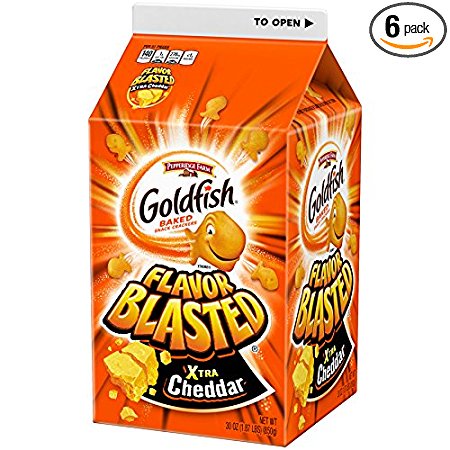 Pepperidge Farm Goldfish Crackers, Xtra Cheddar, 30 Ounce (Pack of 6)