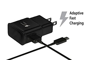 USB Type-C Cable with Adaptive Fast Wall Charger for Galaxy S8 S8 Plus S9 Note 8, LG G6 G5 V30 V20, Google Pixel 2 Nexus 5 x 6p, Nintendo Switch, MacBook GoPro5 OnePlus 5 3T 2 HTC U11-Black