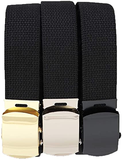 Rothco 54 Inch Black Military Web Belts in 3 Pack