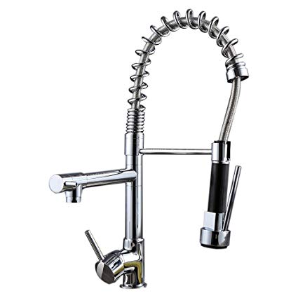 Kitchen Faucet High Arch Sink Faucet Spring Pull Down Sprayer, Single Handle Kitchen Sink Faucet With Two Outlets