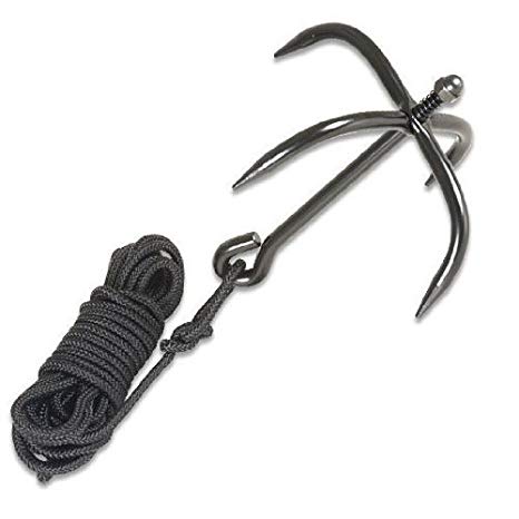 Ultimate Arms Gear Tactical Military Ninja Steel Climbing Grappling Folding Heavy Duty Grappling Anchor Hook   33' Foot Rope Cadet Grappling Rappelling Rapeling Repel Climbing Rope Equipment