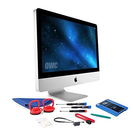 OWC SSD Upgrade Kit For 2011 21.5-inch iMacs, OWC Mercury Electra 500GB 6G SSD, 18" SATA III 6Gbps data cable, Installation tools and iMac screen adhesive tape set