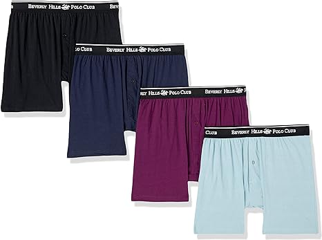 Beverly Hills Polo Club Men's 4 Pack Knit Boxer