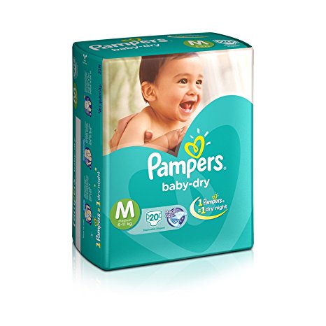 Pampers Medium Size Diapers (20 Count)