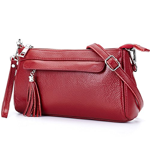 Lecxci Womens Small Soft Leather Crossbody Purse Sling Shoulder Smartphone Wristlets Bags for Women Girls