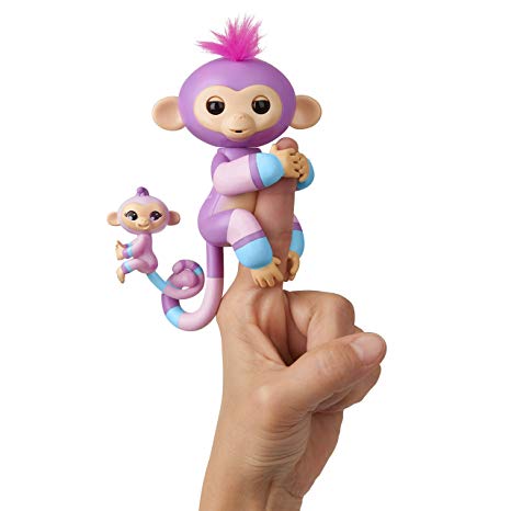 Fingerlings Baby Monkey BFFs - Violet (Mauve) & Hope (Mini) - Interactive Pet - By WowWee