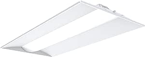 Lithonia Lighting STAKS 2X4 ALO6 SWW7 2 ft. x 4 ft. Stack Switch LED Lay-in Ceiling Light Fixture for Commercial Use, 3500K-5000K Switchable Color Temperature, 4000-6000 Adjustable Lumens, White