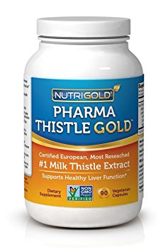 European Milk Thistle Extract - Pharma Thistle GOLD, 30 to 70:1 Extract with 80% Silymarin (#1 Liver Support Supplement for Liver Detox and Cleanse) 180 Vegetarian Capsules