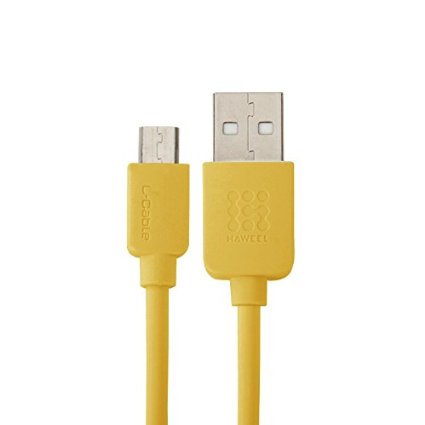 HAWEEL® Micro USB Data Sync Charging Cable Cord for Samsung Galaxy Note, Samsung Galaxy S6/S5 I9500, Nokia Lumia, HTC Blackberry, HTC, Huawei, Xiaomi, Tablet PC and Most Android Tablets, Android Phones, and Windows Phones, 3ft/1m (Yellow)