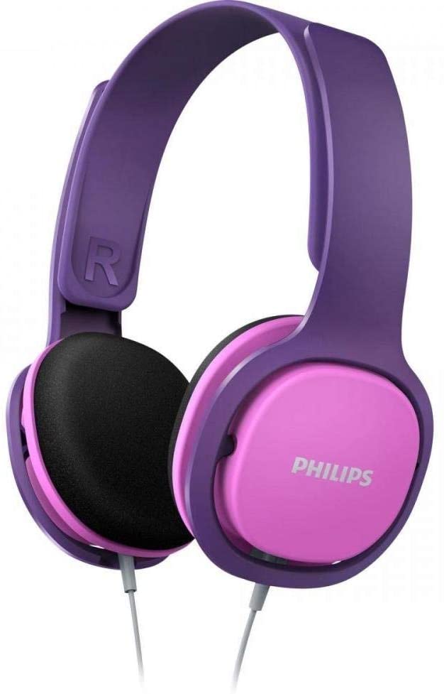 Philips Audio Coolplay Kids On-Ear Headphones - 85dB Volume Limiter - Safer Hearing (SHK2000PK), Purple