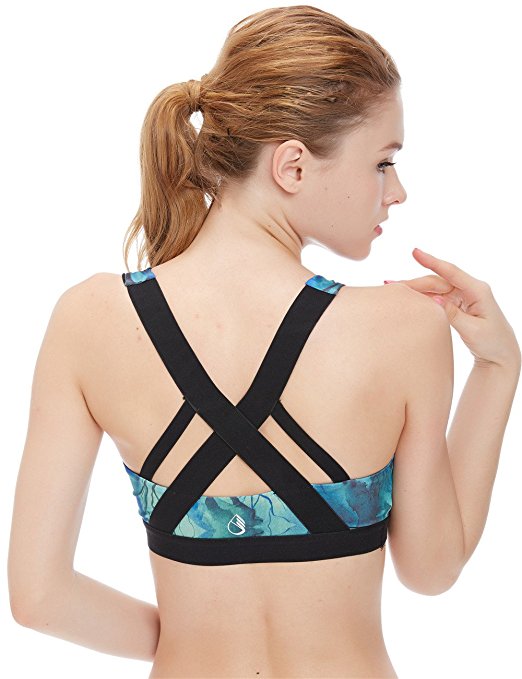 icyZone Women's Workout Yoga Clothes Activewear Racerback Strappy Sports Bras