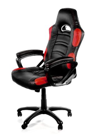 Arozzi Enzo Series Gaming Racing Style Swivel Chair, Black/Red