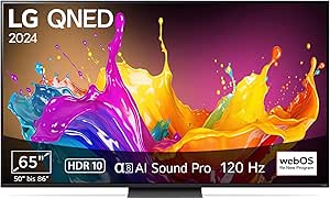 LG 65QNED86T6A TV 65" (165 cm) QNED Fernseher (α8 4K AI-Prozessor, HDR10, bis zu 120Hz) [Modelljahr 2024]