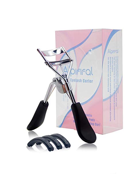 Alpiriral Eyelash Curler - Pro Lash Curler with Three Refills In Black Spring Loaded Lash Curler To Curl Lashes for A Beautiful Look