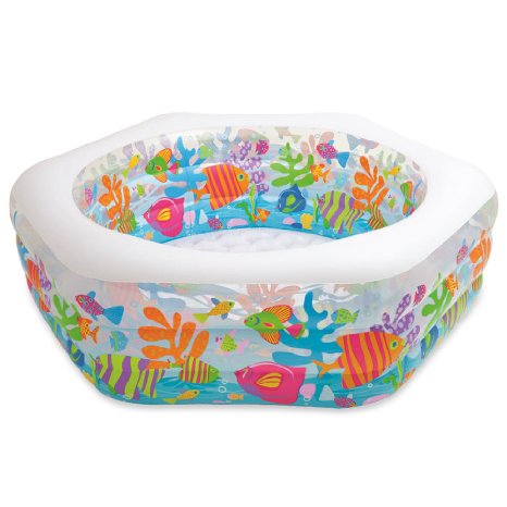 Intex Swim Center Ocean Reef Inflatable Pool, 75" X 70" X 24", for Ages 6