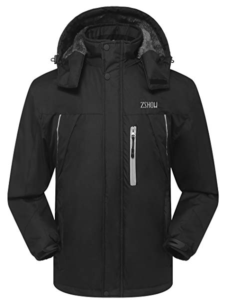 ZSHOW Men's Waterproof Ski Jacket Windproof Fleece Outdoor Insulated Mountain Snow Rain Jacket