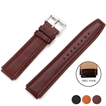 VIMVIP Easy Installed Long-Lasting Genuine Soft Leather Bracelet Strap Wrist Watch Band for Huawei Smart Watch (Coffee Brown)