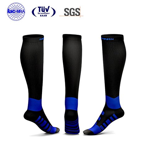 Compression Socks for Men & Women, KKUP2U Compression Socks 20-30 mmhg for Flight, Maternity, Athletics, Travel, Nurses - Medical Care Grade, Boost Stamina, Circulation & Recovery