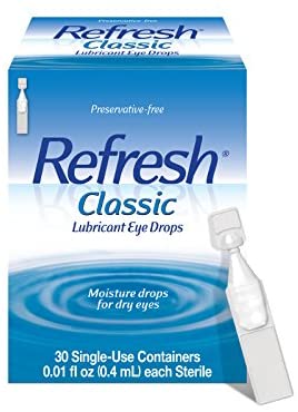 Refresh Classic Lubricant Eye Drops, 30 Single-Use Containers, 0.01 fl oz (0.4mL) Each Sterile