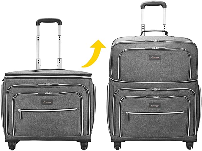 Biaggi Luggage Lift Off Expandable Carry-on to Check in, Charcoal, One Size