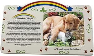 BANBERRY DESIGNS Pet Bereavement Photo Frame Rainbow Bridge Poem