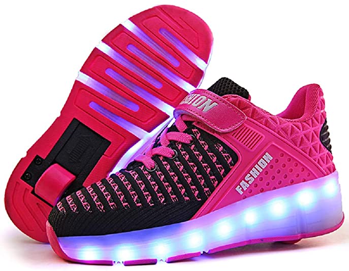 Ufatansy Uforme Colorful LED Lights Children Light Skate Shoes Fashion Sneakers for Girls Boys