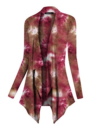 Urban CoCo Women's Drape Front Open Cardigan Long Sleeve Irregular Hem