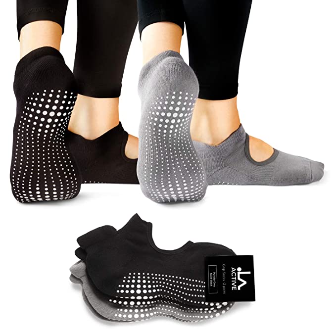 LA Active Grip Socks - Yoga Pilates Barre Ballet Non Slip