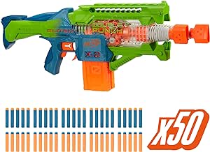 Nerf Elite 2.0 Double Punch Motorized Dart Blaster, Rapid Alternating Barrels, 50 Nerf Elite Darts, 2X 10-Dart Clips, Ages 8 & Up