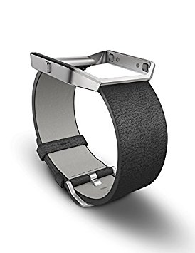 Fitbit Blaze Accessory Band, Leather, Black, Large