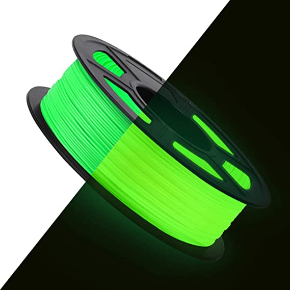 3D Printer PLA Filament 1.75, Glow in The Dark PLA Filament 1.75mm, Fit FDM 3D Printer, 1KG Spool, Dimensional Accuracy  /- 0.02 mm, Glow in The Dark Green