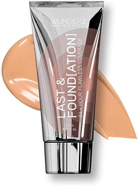 WUNDER2 LAST & FOUNDATION 24  Hour Flawless Full Coverage Liquid Foundation Makeup, Nude