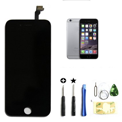 Black iphone 6 plus 5.5 inch Retina LCD Touch Screen Digitizer Glass Replacement Full Assembly with repair kit