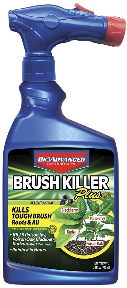 BioAdvanced 704645A Brush Killer Plus, Kills Poison Ivy, Blackberry, Kudzu, 32-Ounce, Ready-To-Spray