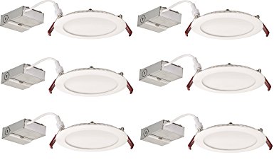 Lithonia Lighting (Pack of 6) 13W Ultra Thin 6" Dimmable Recessed Ceiling Light, 3000K, White - Easy to install - Save time and money - Energy Efficient LED Lighting