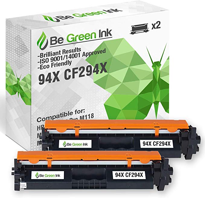 Be Green Ink Replacement for HP 94X CF294X Compatible Toner for Laserjet Pro M118dw, MFP M148dw, MFP M148fdw Toner (2 Pack) (2,800 Yield Each)