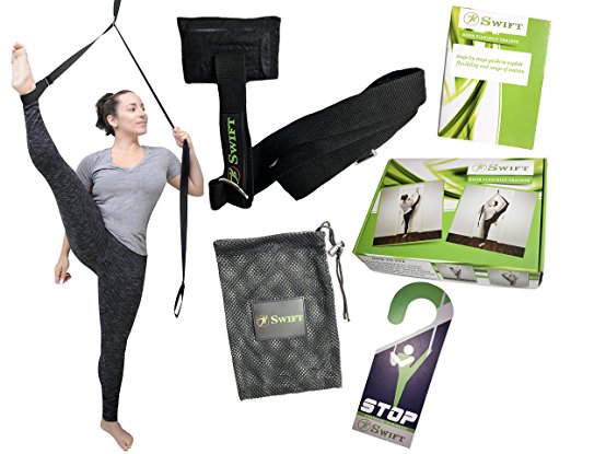 Ultimate Door Stretcher by SWIFT: Flexible Stretching Strap / Portable Workout, Yoga, Dance, Ballet Leg Stretcher Band for Men & Women/ Smart Design, Easy To Install Flexibility & Balance Door Strap