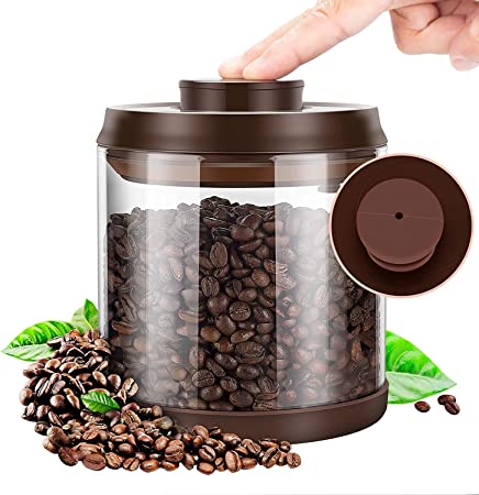 Coffee canister,Airtight Storage Coffee Beans Container,Large Glass Jar with One Way Co2-Release Valve,Fresh food container for Beans,Ground coffee,Sugar,Flour,Cookie,Nuts