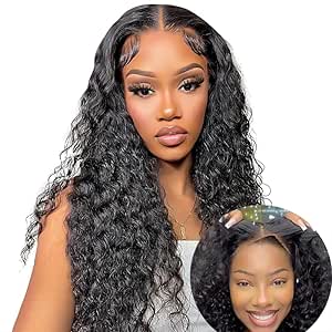 ISEE Hair Wear and Go Glueless Wig for Beginners Wigs Deep Wave Glueless Wigs Human Hair Pre Plucked New Upgraded No Glue 4x4 HD Lace Closure Wigs Human Hair for Black Women with Baby Hair 18 Inch