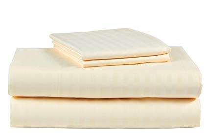 King Size 4 Pc Bedding Set - 1800 Series Hypoallergenic Wrinkle Free Bed Linens with Brushed Luxury Microfiber | Includes 2 Pillows|1 Fitted|1 Flat Bed Sheet (Egyptian Quality Collection) - Beige