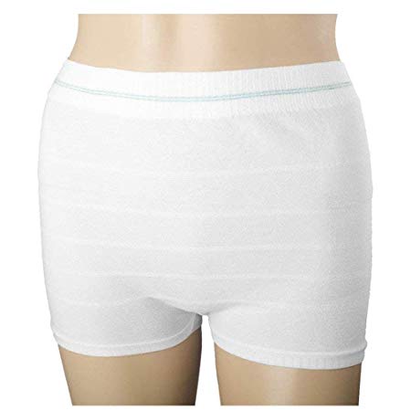 Women Mesh Postpartum Panties Washable Reusable Short Underwear Suitable for Post Surgical Recovery, Breathable, Stretchy, Light (White, 3 Pack XL)