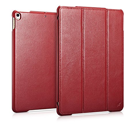 iPad Pro 10.5" Case, FUTLEX Genuine Leather Smart Cover - Red - Full Grain Premium Cowhide Leather - Classy Folio Design - Multiple Stand Position - Auto Wake / Sleep Function - Handcrafted - Maximum Protection