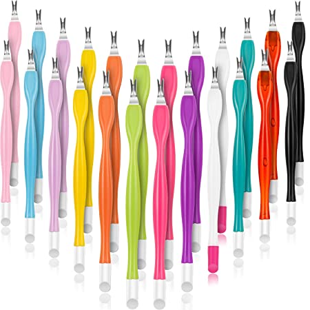 48 Cuticle Trimmer Remover Pusher Rubber Nail Cuticle Pusher Double Head Dead Skin Cuticle Knife Removal Fork Nail Cleaner Nail Art Tools for Men Women (Multicolor)