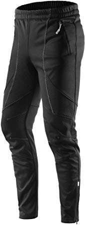 Letook Men’s Cycling Trousers Thermal Bike Pants Fleece Bike Trousers Windproof Warm Sports Pants