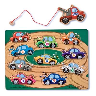 Melissa & Doug Deluxe 10-Piece Magnetic Towing Game